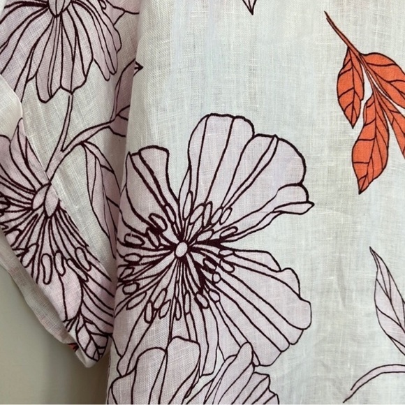 Rachel Roy 100% Linen floral print top! - Picture 2 of 3